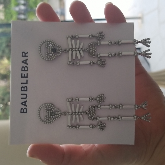BaubleBar Jewelry - BAUBLEBAR Grim Halloween Skeleton Dangle Earrings NWOT